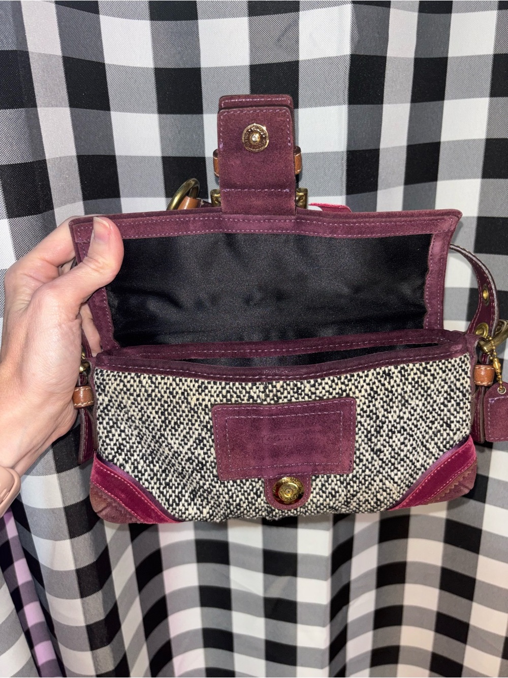 Coach Soho Tweed Demi Flap Shoulder Bag Y2K 2005 - Picture 6 of 8